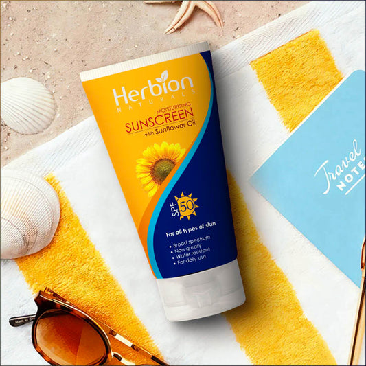 Moisturizing Sunscreen with Sunflower Oil 100ml - Natural Sun Block - SPF 50