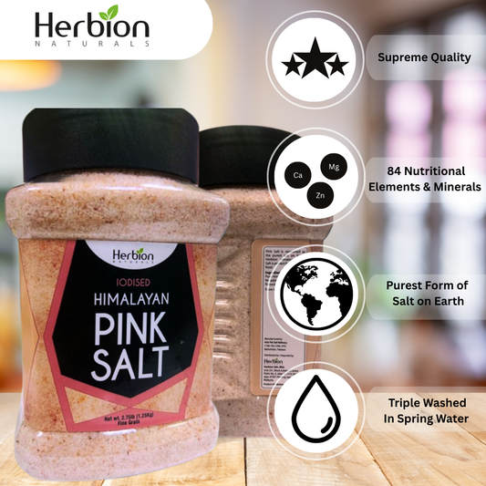 Herbion Himalayan Pink Salt 1.25kg fine grained 0.3-0.5 mm