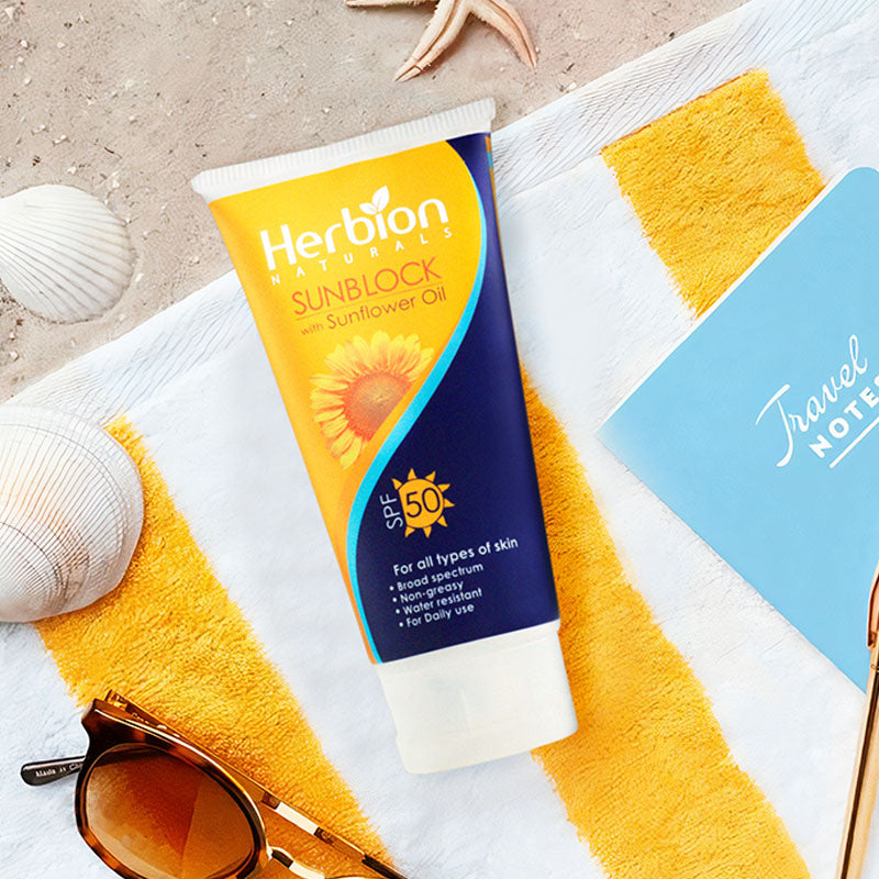 Natural Sun Block - SPF 50 - Moisturizing Sunscreen with Sunflower Oil